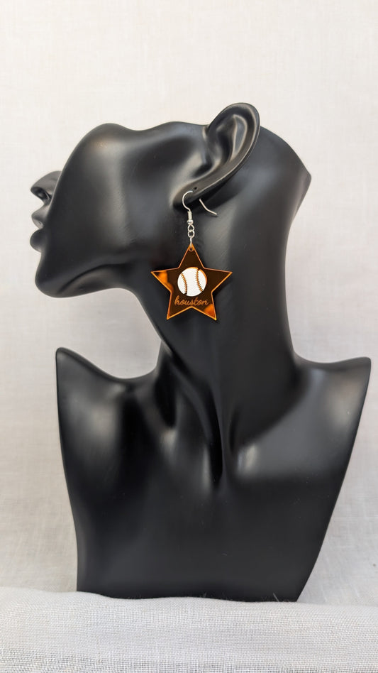 Houston Baseball Earrings 🧡💙 ⚾ 🧡💙