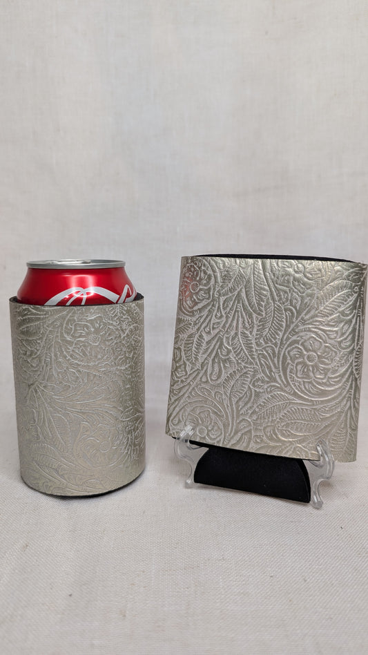 Metallic Edge: Personalized Leather Koozie