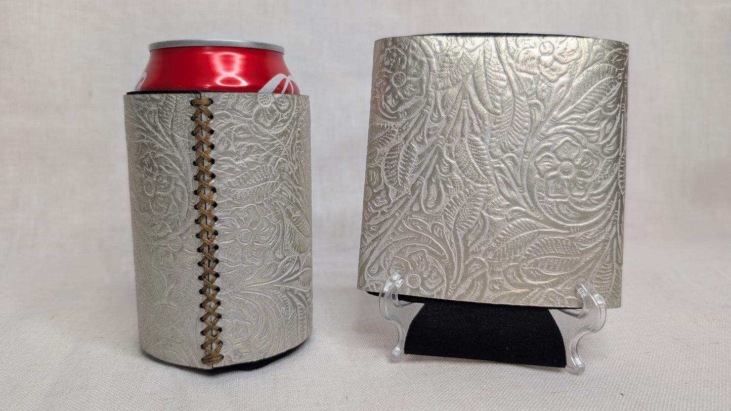 Metallic Edge Leather Koozie