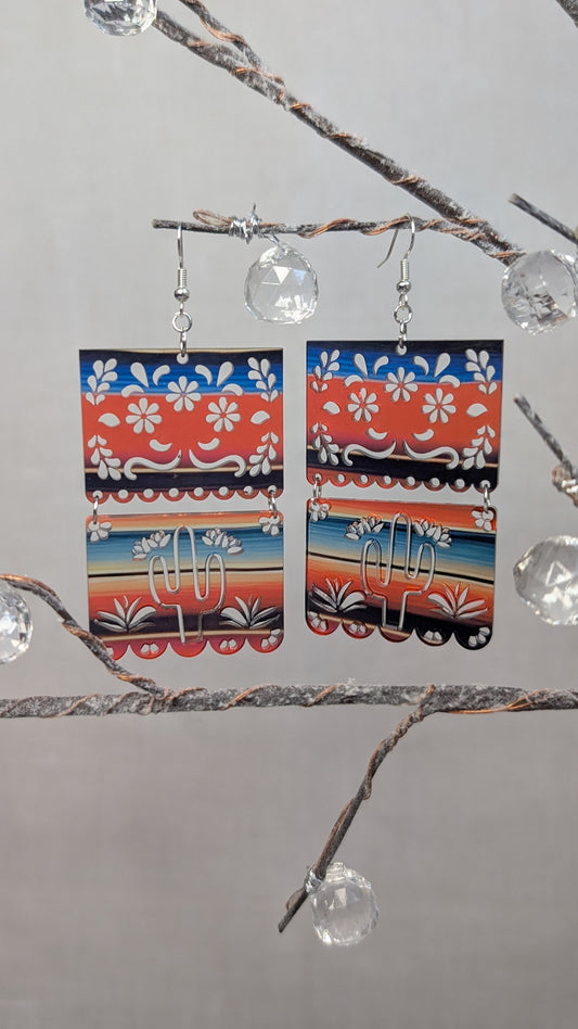 Sarape Earrings Cactus