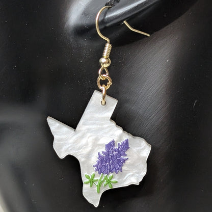 texas-bluebonnet-state-shaped-dangle-earring-model